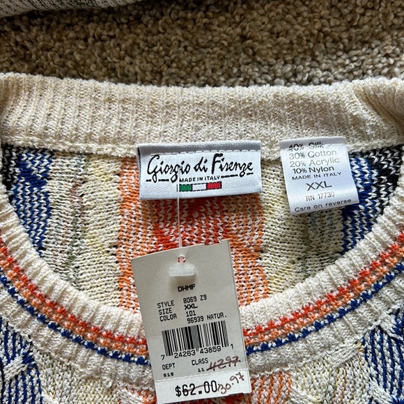 Giorgio Di Firenze pull over sweater mens round neck long sleeve light MD & XXL - Picture 9 of 13